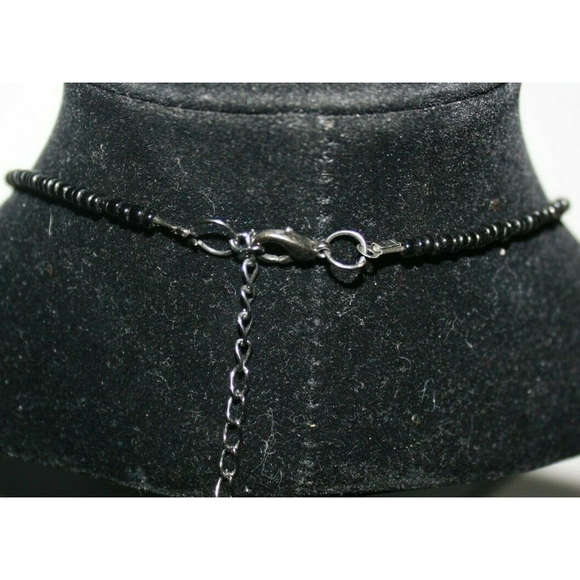 Women's Abalone Shell & Beads Dangle Necklace Black GUC - Picture 4 of 4